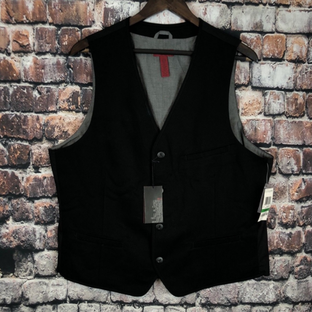ALFANI MENS NEW BLACK GREY LINED XL SLIM